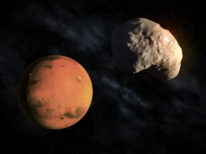 Framed Print : Mars and Deimos Print