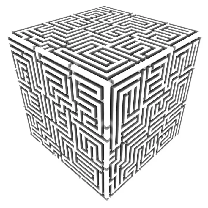 Framed Print : Computer-generated Maze Print