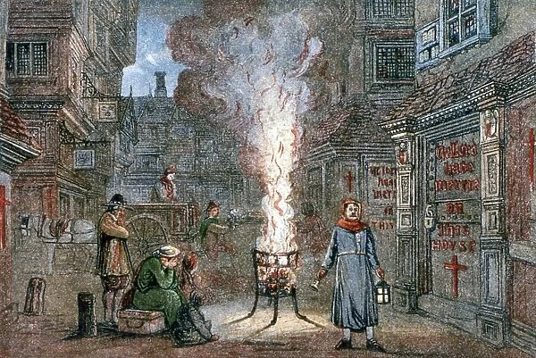 Medieval plague scene