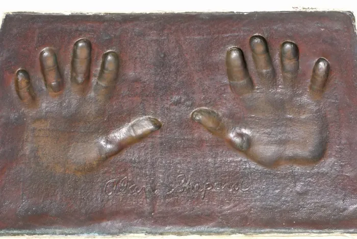 Framed Print : Alan Shepard's hand prints at the Mercury Program Monument, a Print Framed Print : Alan Shepard's hand prints at the Mercury Program Monument, a Print
