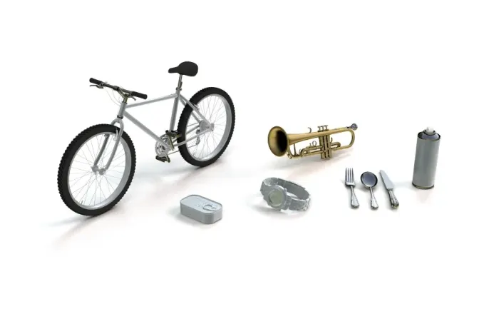 Framed Print : Metal Objects Print - Computer Artwork of Various Metal Items Framed Print : Metal Objects Print - Computer Artwork of Various Metal Items