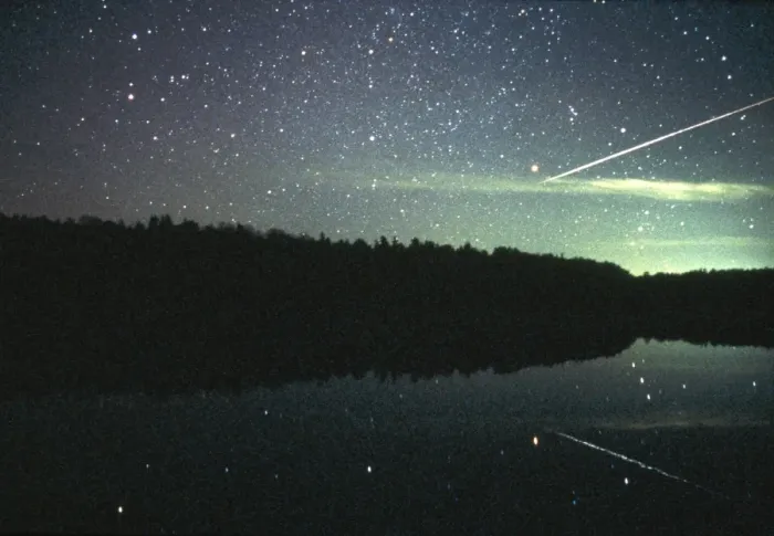 Framed Print : Meteor over Lake Print Framed Print : Meteor over Lake Print