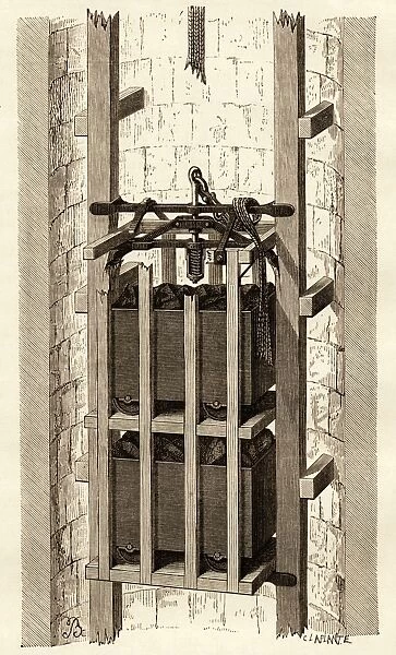 Mining safety cage, 19th century