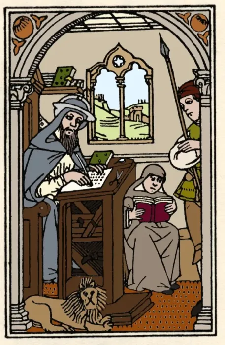 Framed Print : A Monk at Work - Hand Transcription Print Framed Print : A Monk at Work - Hand Transcription Print