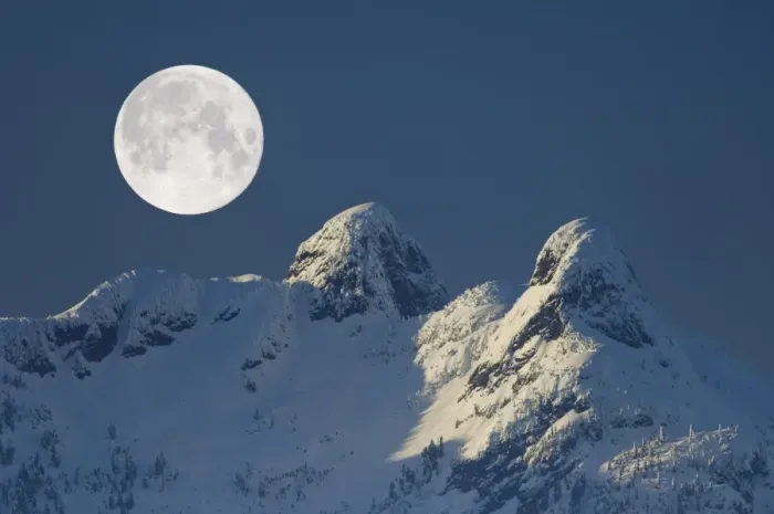 Framed Print : Full Moon over The Lions, Canada Print Framed Print : Full Moon over The Lions, Canada Print