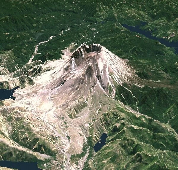 Mount St Helens, 3D satellite image