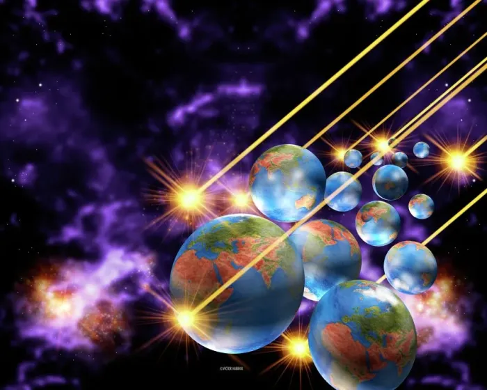 Framed Print : Multiple Universes Print: Conceptual Artwork of Parallel Earths Framed Print : Multiple Universes Print: Conceptual Artwork of Parallel Earths