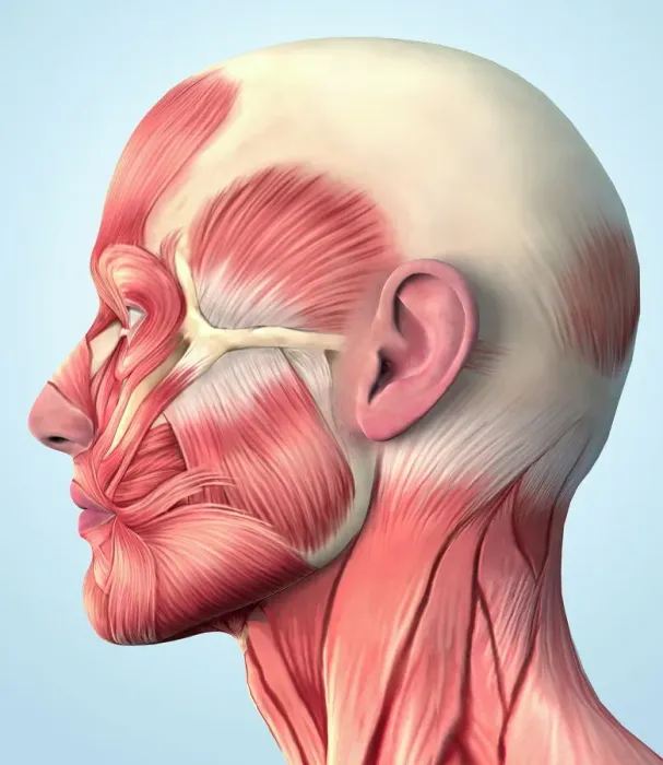 Framed Print : Muscular System Print - Side View of a Male Human Head Framed Print : Muscular System Print - Side View of a Male Human Head