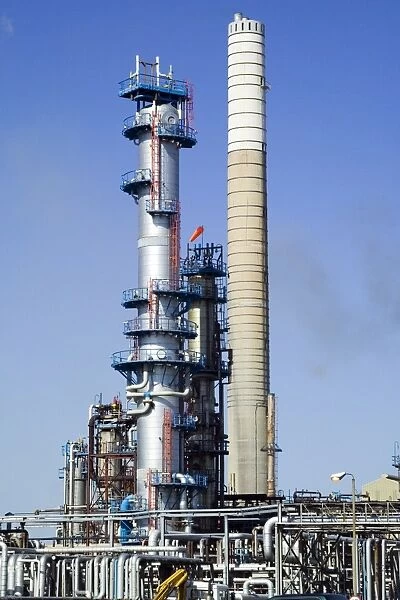 Oil refinery towers