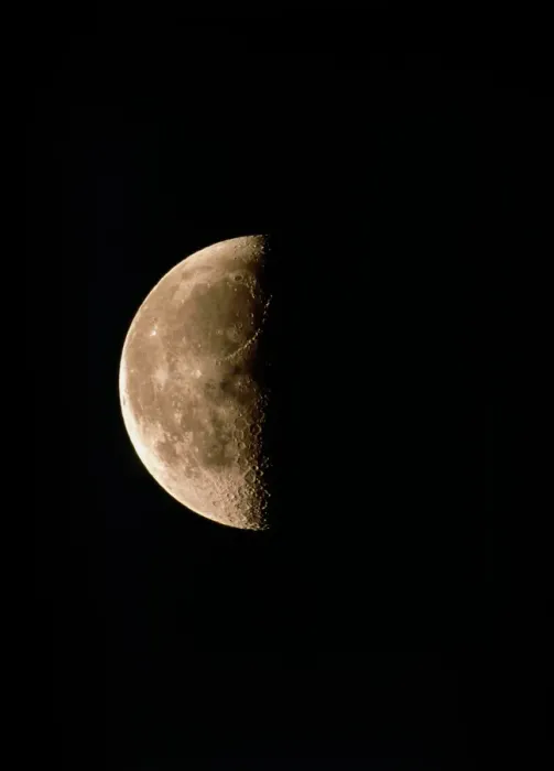 Framed Print : Waning Half Moon Print Framed Print : Waning Half Moon Print