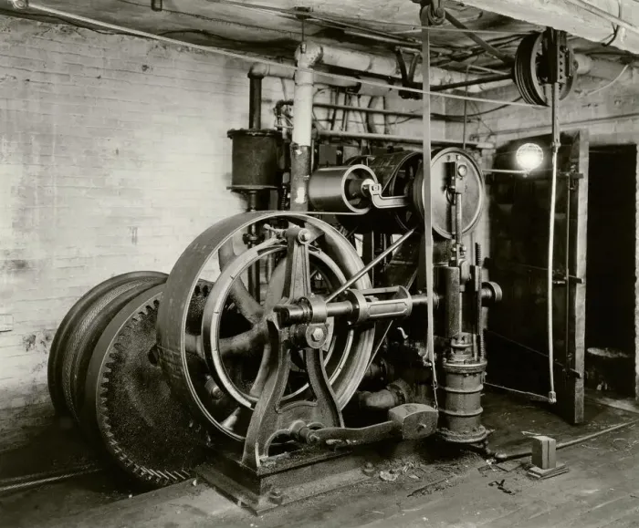 Framed Print : 1932 Print of Otis Steam Elevator Engine Framed Print : 1932 Print of Otis Steam Elevator Engine