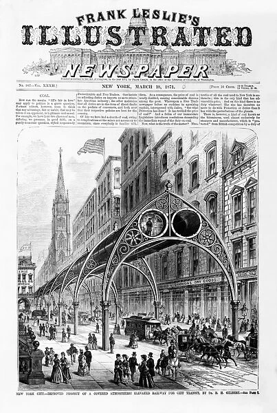 Proposed elevated railway, 1871, artwork