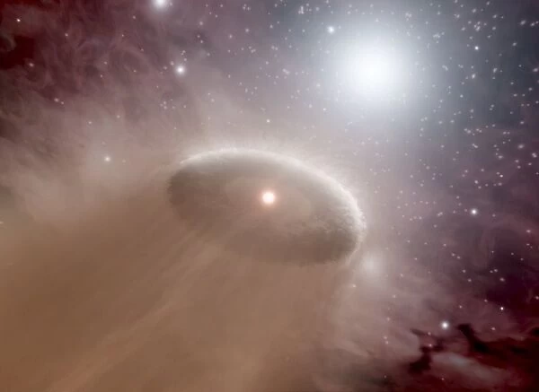 Protoplanetary disc disrupted by O-star
