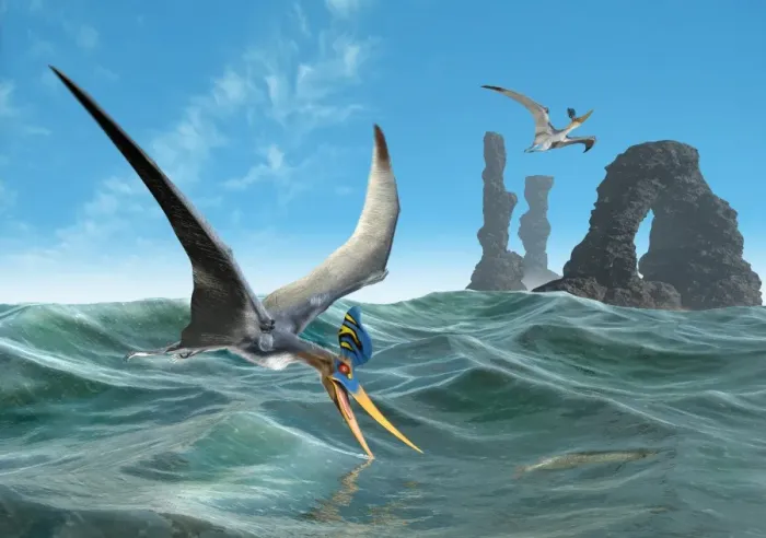 Framed Print : Pteranodon catching fish Print Framed Print : Pteranodon catching fish Print