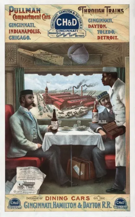 Framed Print : 1894 Pullman Dining Car Print Framed Print : 1894 Pullman Dining Car Print