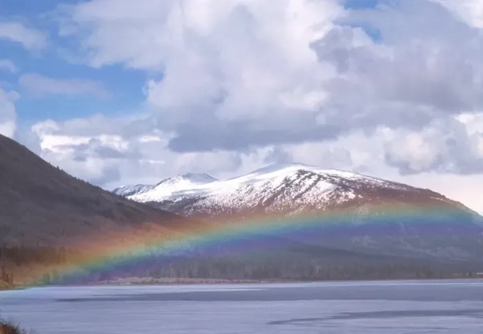 Framed Print : Rainbow over a lake Print Framed Print : Rainbow over a lake Print