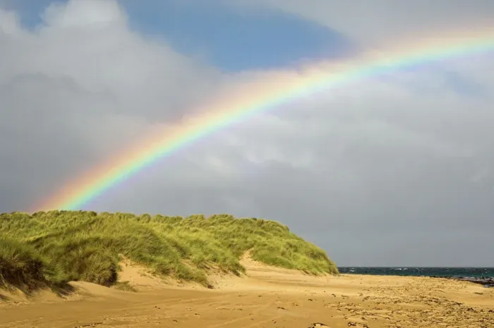 Framed Print : Rainbow over sand dunes Print Framed Print : Rainbow over sand dunes Print