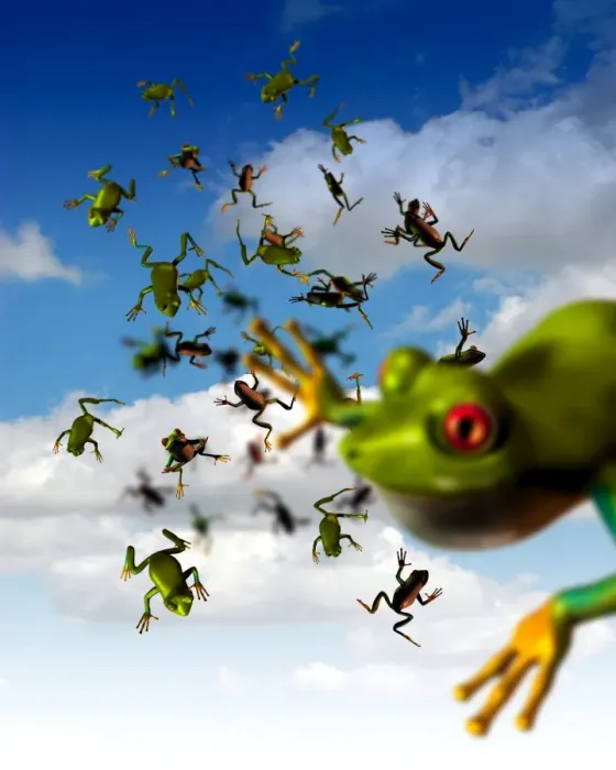 Framed Print : Raining Frogs Print Framed Print : Raining Frogs Print