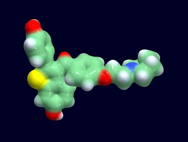 Raloxifene osteoporosis drug molecule
