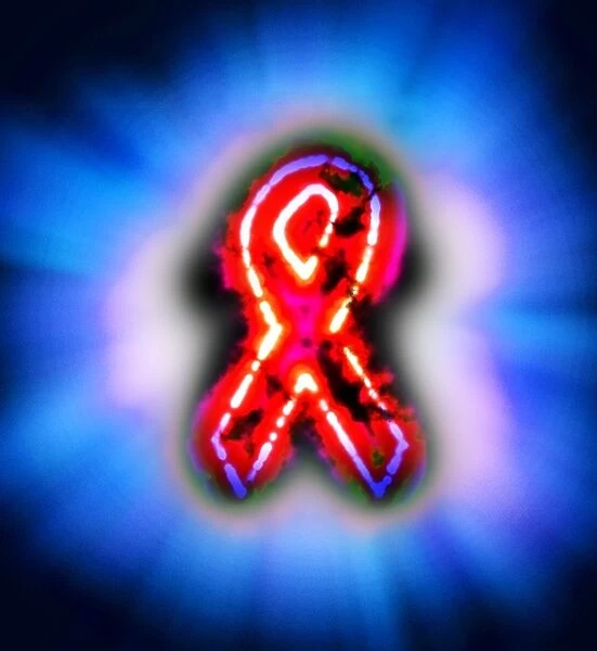 Red ribbon, AIDS awareness, artwork