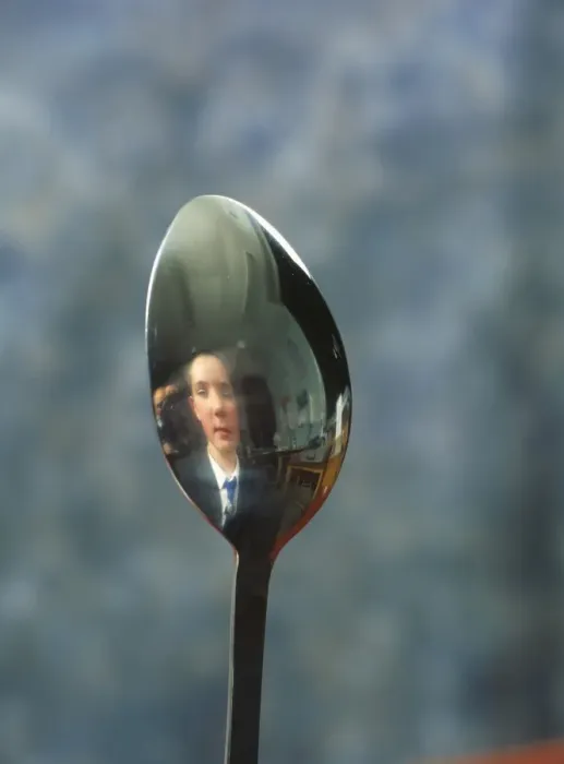 Framed Print : Reflection in a spoon Print Framed Print : Reflection in a spoon Print