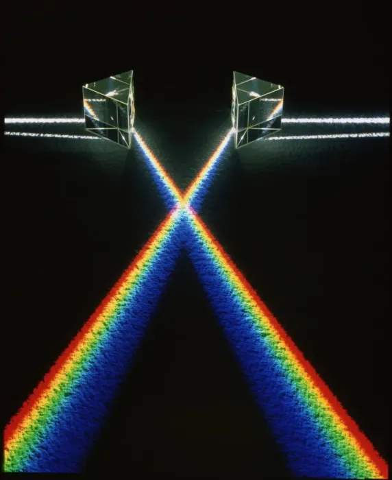 Framed Print : Refraction of White Light Through Equilateral Triangular Prism Print Framed Print : Refraction of White Light Through Equilateral Triangular Prism Print