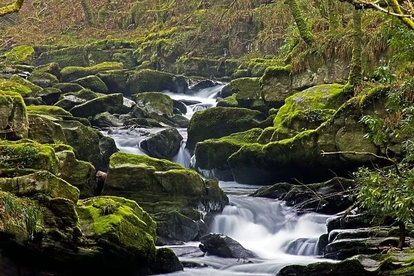 River and moss-covered boulders