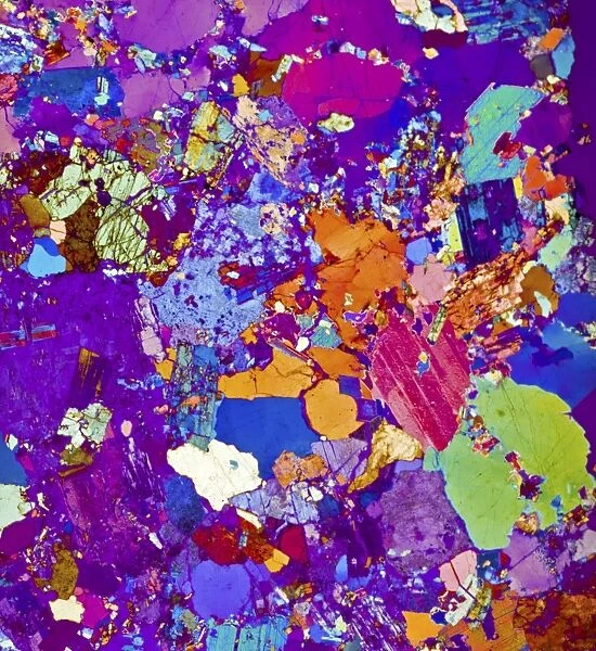 Rock mineral crystals, polarised LM C017  /  8474