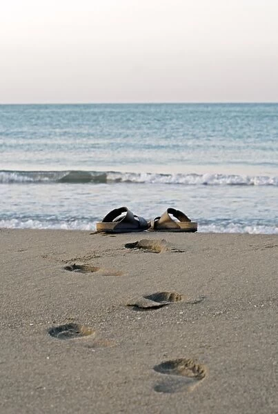 Sandals on a beach, Spain