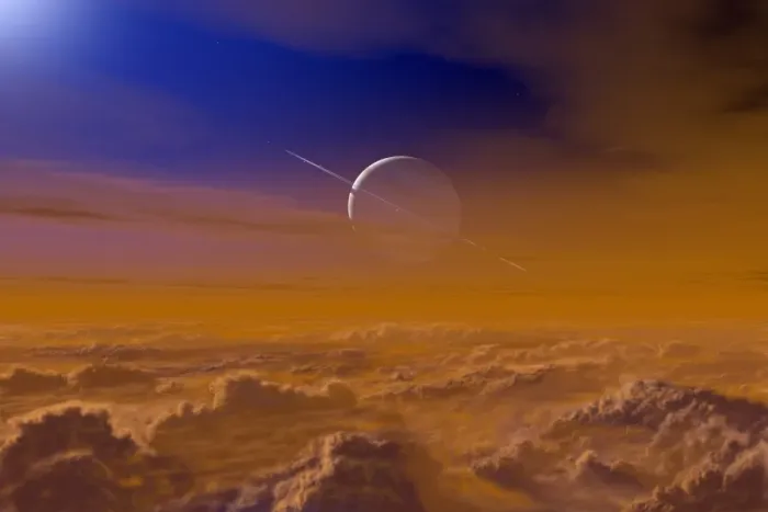 Framed Print : Saturn Print from Titan's Atmosphere Framed Print : Saturn Print from Titan's Atmosphere