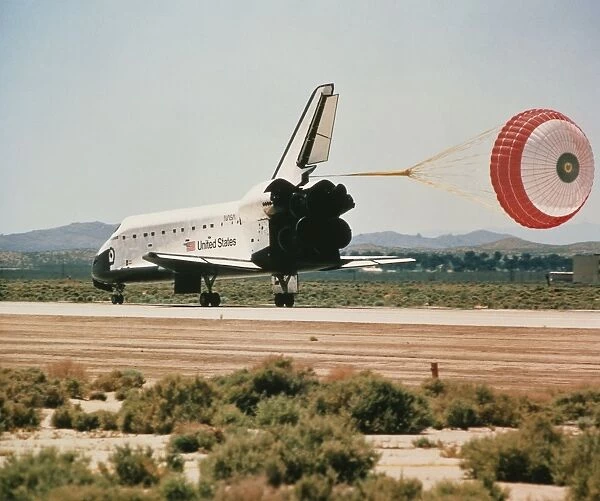 Shuttle landing with brake chute