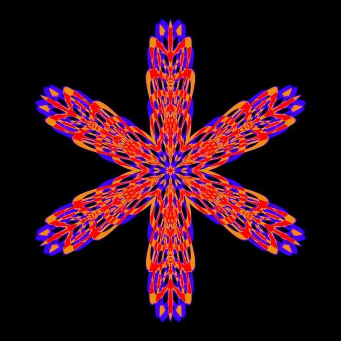Framed Print : Computer-generated Snowflake Print