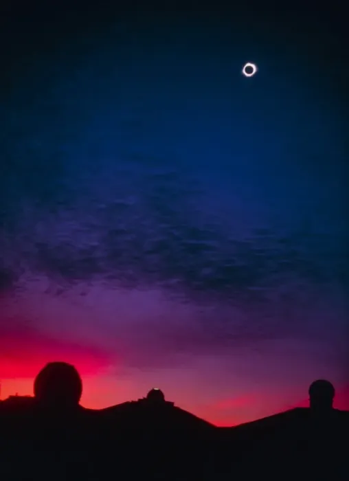 Framed Print : Solar Eclipse over Mauna Kea Observatory Print Framed Print : Solar Eclipse over Mauna Kea Observatory Print