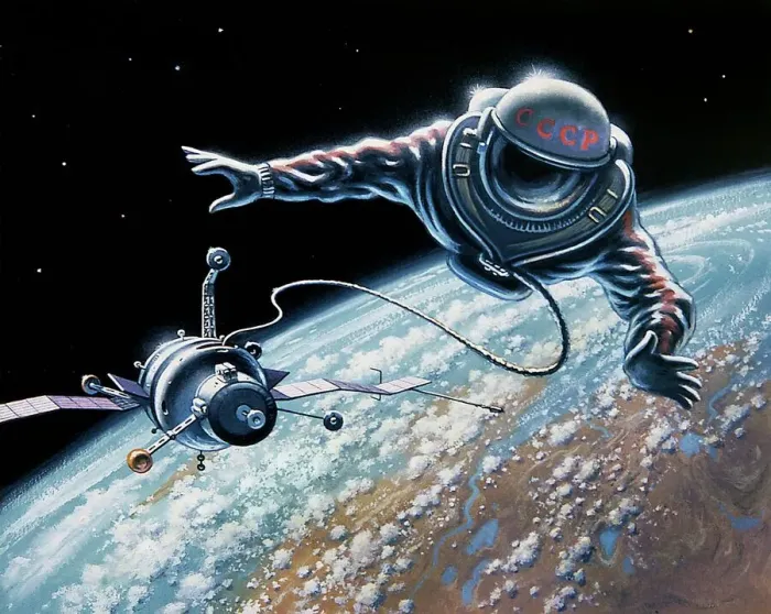 Framed Print : Soviet Spacewalk Print