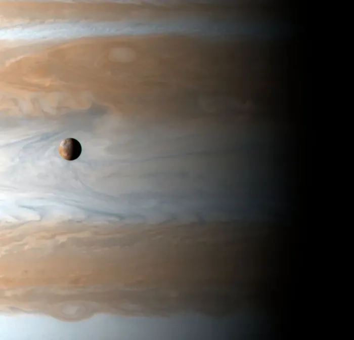 Framed Print : Io and Jupiter Print, a photograph of Io orbiting Jupiter Framed Print : Io and Jupiter Print, a photograph of Io orbiting Jupiter