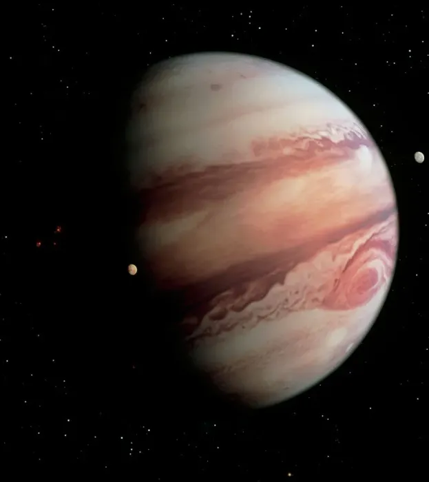 Framed Print : Jupiter Print: A Gaseous Giant with Moons Framed Print : Jupiter Print: A Gaseous Giant with Moons