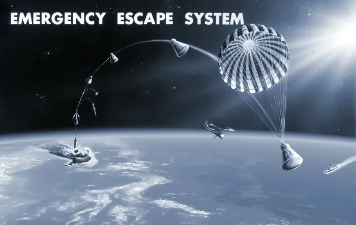 Framed Print : Spacecraft Escape System Print Framed Print : Spacecraft Escape System Print