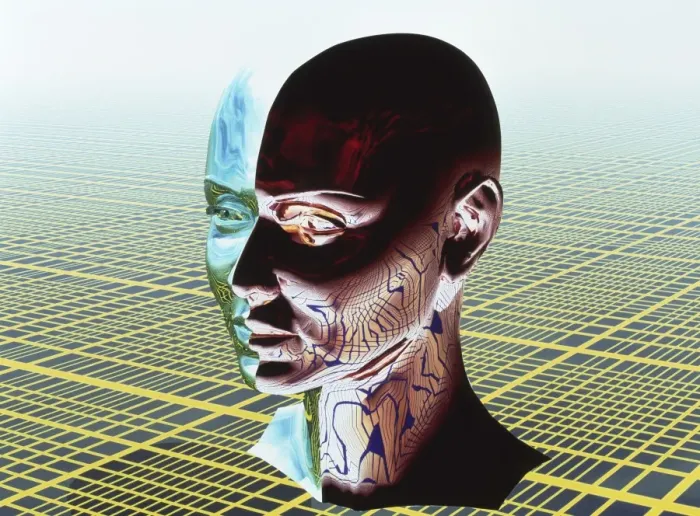 Framed Print : Split Personality Print: A Human Head with Contrasting Sides Framed Print : Split Personality Print: A Human Head with Contrasting Sides