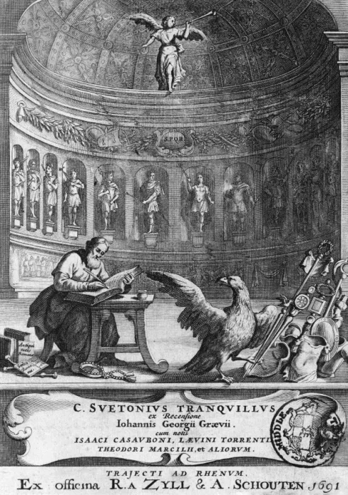 Framed Print : Suetonius writing The Twelve Caesars Print Framed Print : Suetonius writing The Twelve Caesars Print