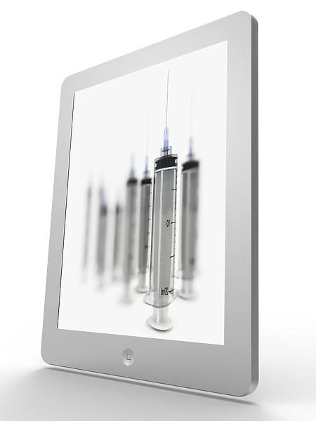 Tablet computer showing syringes F006  /  4627