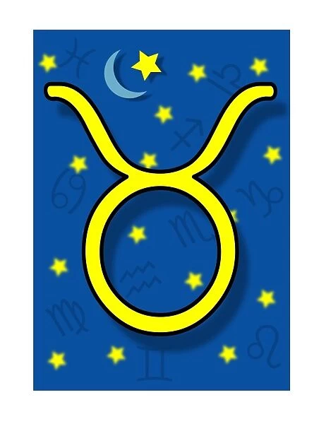 Taurus. Artwork of the astrological symbol representing Taurus the Bull 