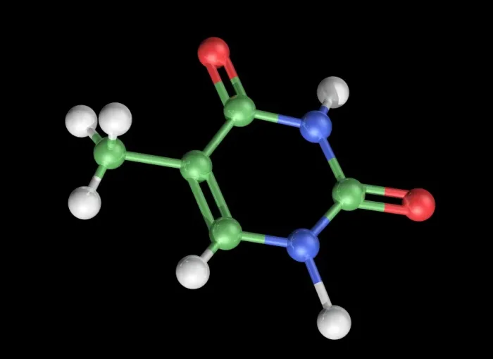 Framed Print : Thymine Molecule Print