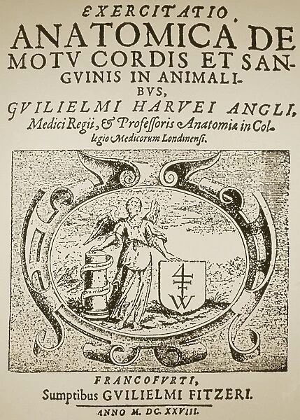 Title page of Harveys De Motu Cordis
