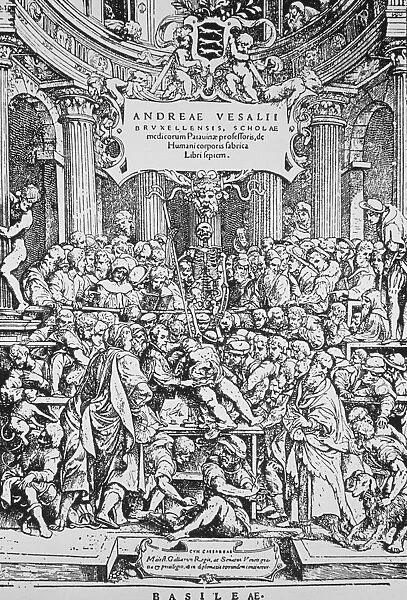 Title page to Vesalius book on anatomy