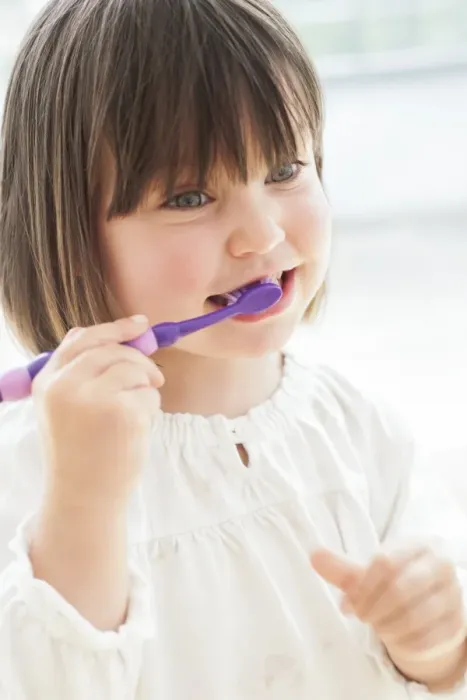 Framed Print : Toddler Brushing Teeth Print Framed Print : Toddler Brushing Teeth Print