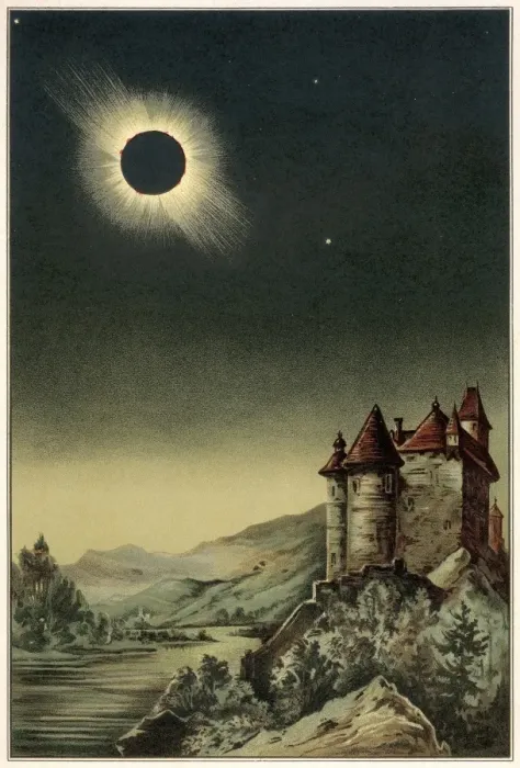 Framed Print : Total Solar Eclipse Print, July 8th, 1842 Framed Print : Total Solar Eclipse Print, July 8th, 1842
