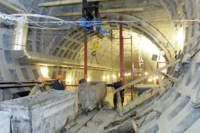 Framed Print : Train Tunnel Construction Print Framed Print : Train Tunnel Construction Print