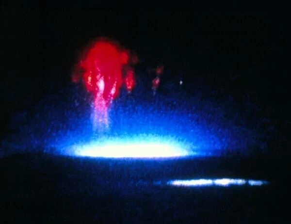 True-colour image of red sprite lightning
