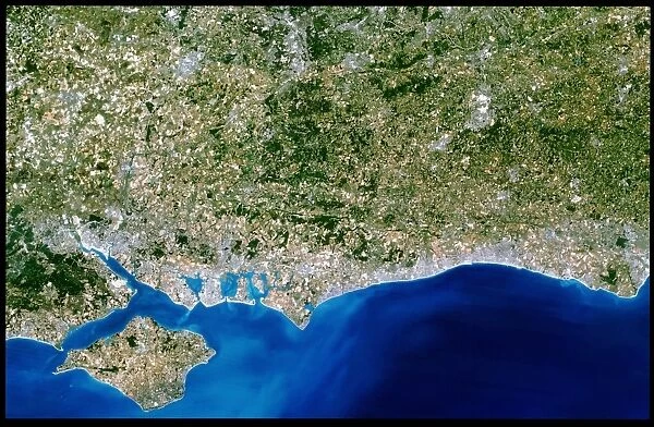 True-colour satellite image of Hampshire
