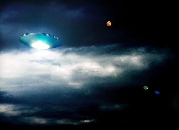 UFO. Computer artwork of an unidentified flying object 